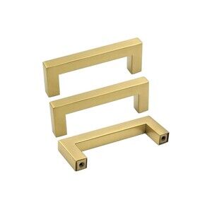 Modern Brushed Brass Cabinet Pull 3.5" on center 25 Pack New